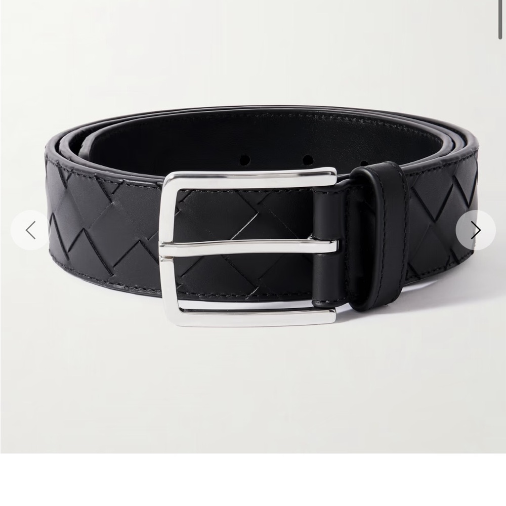 Bottega Veneta Black Leather Belt